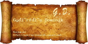 Gyárfás Dominik névjegykártya